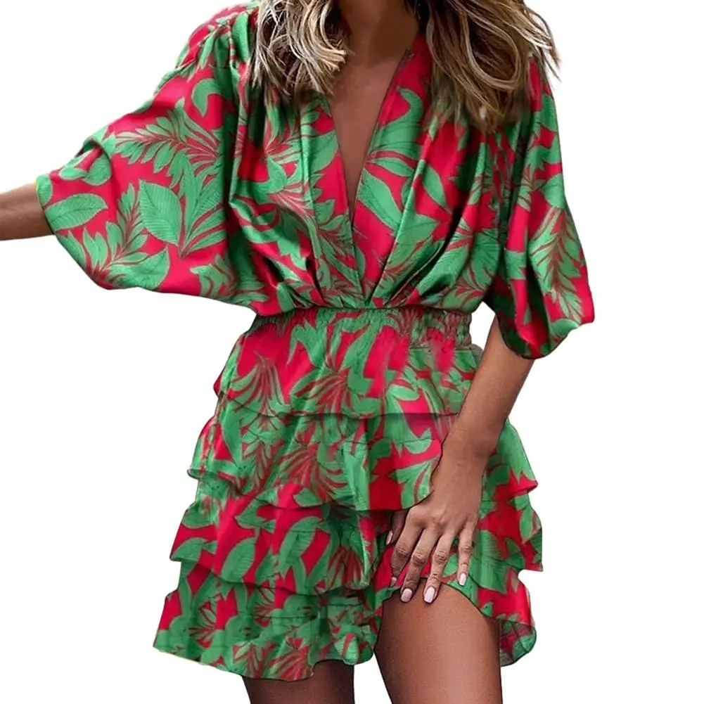 Women Dress 1pc Five-point Sleeves For Autumn Hem Irregular Polyester Slightly Elastic Solid Color V-neck Stylish
Women Dress 1pc Five-point Sleeves For Autumn Hem Irregular Polyester Slightly Elastic Solid Color V-neck Stylish