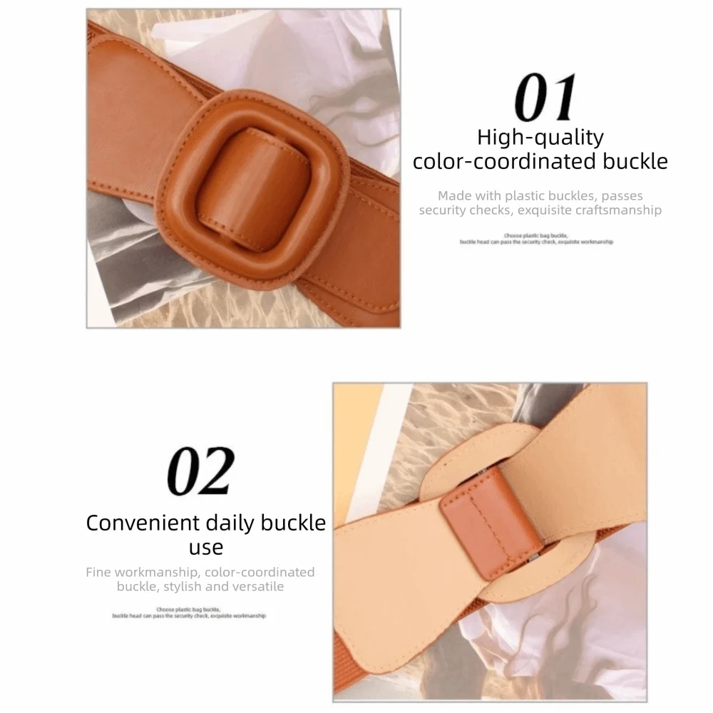 Trend Simple Women's Elastic Belt Casual Wide Side Waistband Leather Buckle Waist Strap Women
Trend Simple Women's Elastic Belt Casual Wide Side Waistband Leather Buckle Waist Strap Women