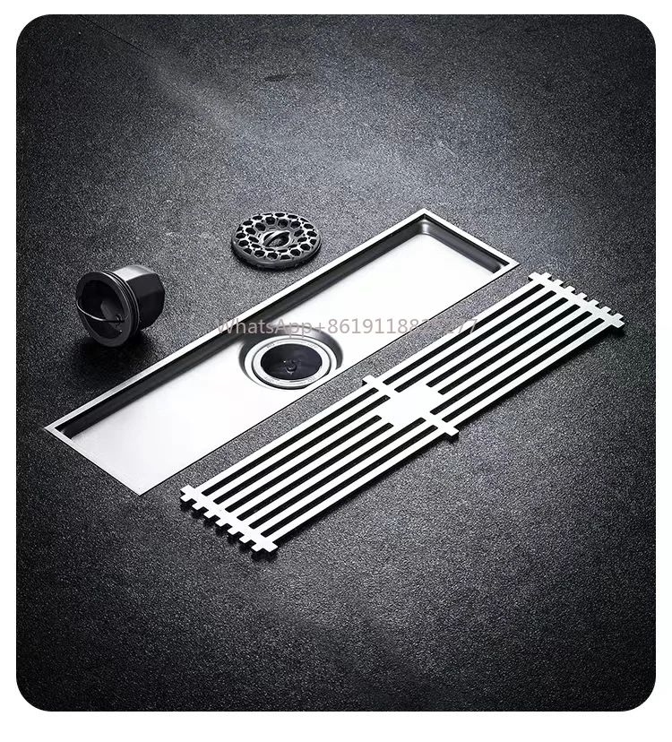 Black Grate Anti Odor Linear Balcony Toilet Modern Square Bathroom Drainage Ss Shower Covers Stainless Steel Floor Drain
Black Grate Anti Odor Linear Balcony Toilet Modern Square Bathroom Drainage Ss Shower Covers Stainless Steel Floor Drain