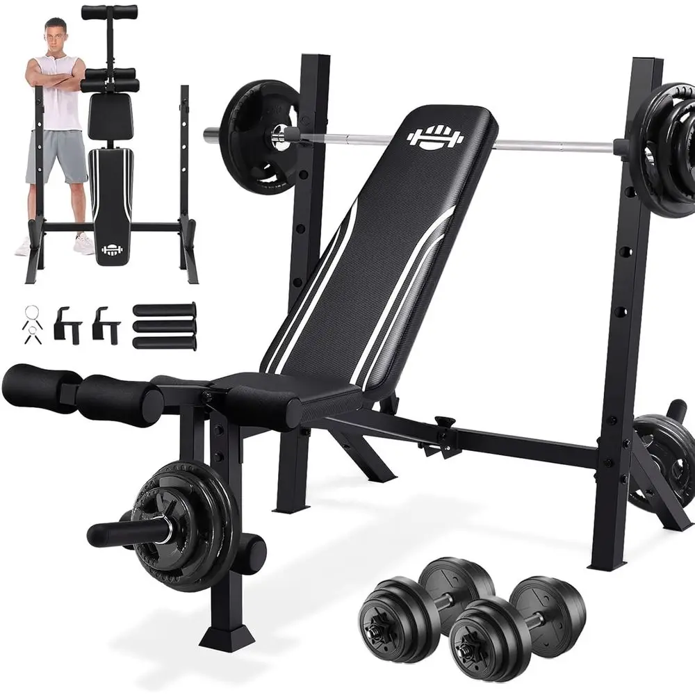 6-in-1 900lb Adjustable Bench with Leg Extension/Curl, Folding Design, Weight Storage, Home Gym Strength Trainer
6-in-1 900lb Adjustable Bench with Leg Extension/Curl, Folding Design, Weight Storage, Home Gym Strength Trainer