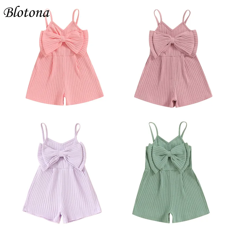 Blotona Baby Girl Ribbed Solid Color Jumpsuit Summer Cute Bow Sleeveless Sling V-Neck Romper Shorts for Newborn Toddler Clothes
Blotona Baby Girl Ribbed Solid Color Jumpsuit Summer Cute Bow Sleeveless Sling V-Neck Romper Shorts for Newborn Toddler Clothes