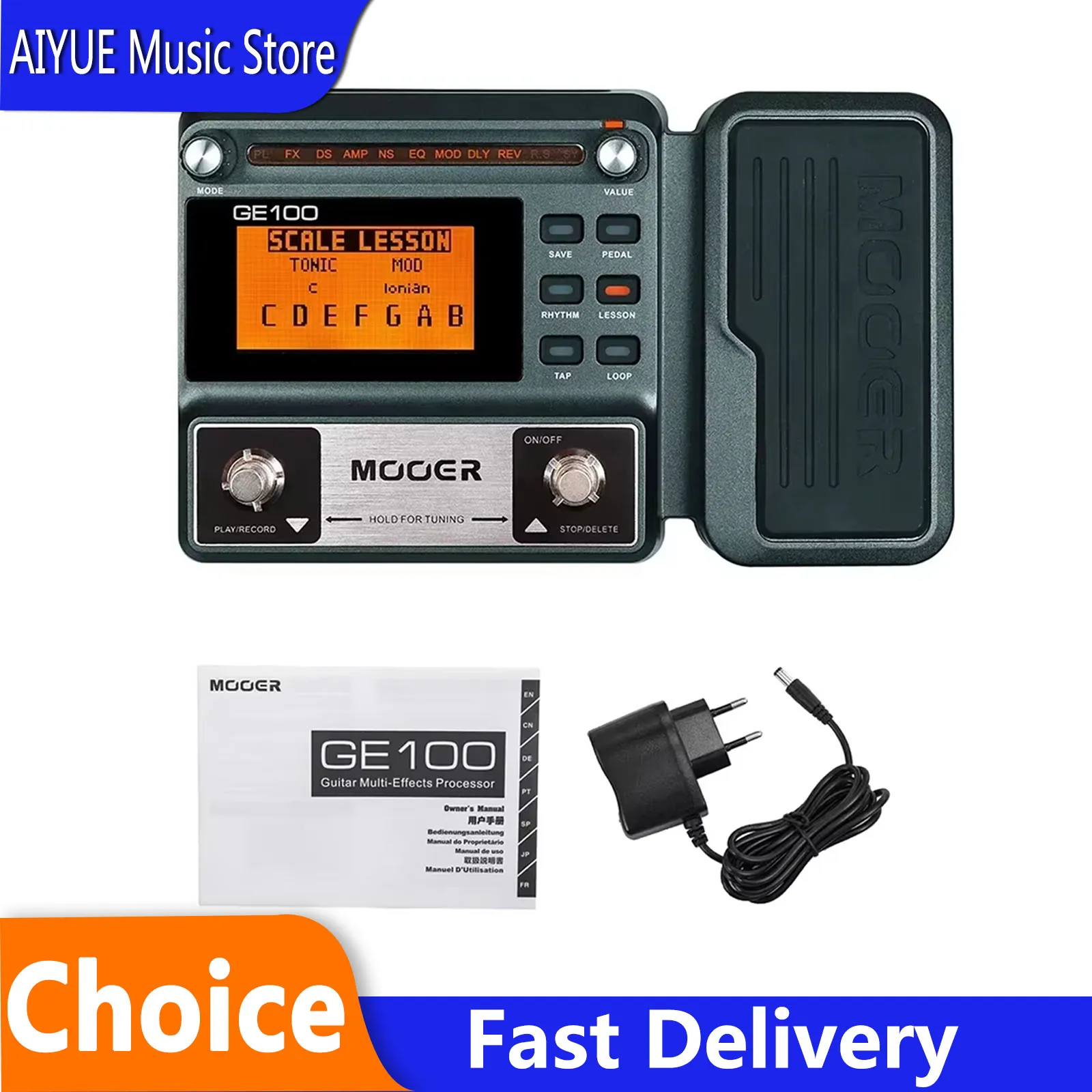 GE100 Electric Guitar Pedal Effect Processor Pedal with Loop Recording Max Time 180s 40 Drum Rhythms 8 Effect Modules Accessorie
GE100 Electric Guitar Pedal Effect Processor Pedal with Loop Recording Max Time 180s 40 Drum Rhythms 8 Effect Modules Accessorie