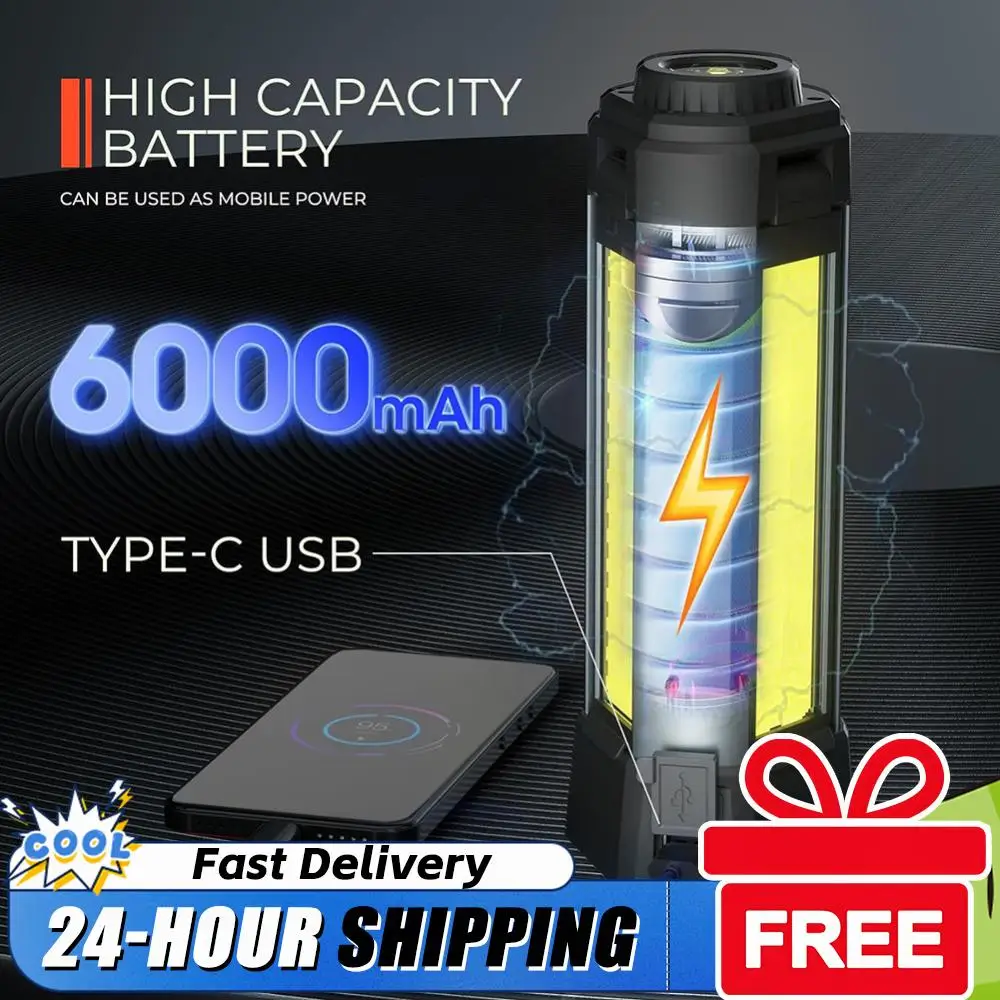 Аккумуляторный рабочий фонарь 6000 мАч с подставкой, регулируемой яркостью, перезаряжаемый, с COB-подсветкой для кемпинга и строительных работ
Аккумуляторный рабочий фонарь 6000 мАч с подставкой, регулируемой яркостью, перезаряжаемый, с COB-подсветкой для кемпинга и строительных работ