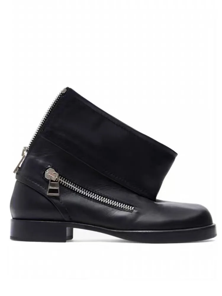 2025 Women's New Ankle Boot Design Zipper Low Heel Flat Bottom Women's Short Boots Motorcycle Boots Spring and Autumn
2025 Women's New Ankle Boot Design Zipper Low Heel Flat Bottom Women's Short Boots Motorcycle Boots Spring and Autumn