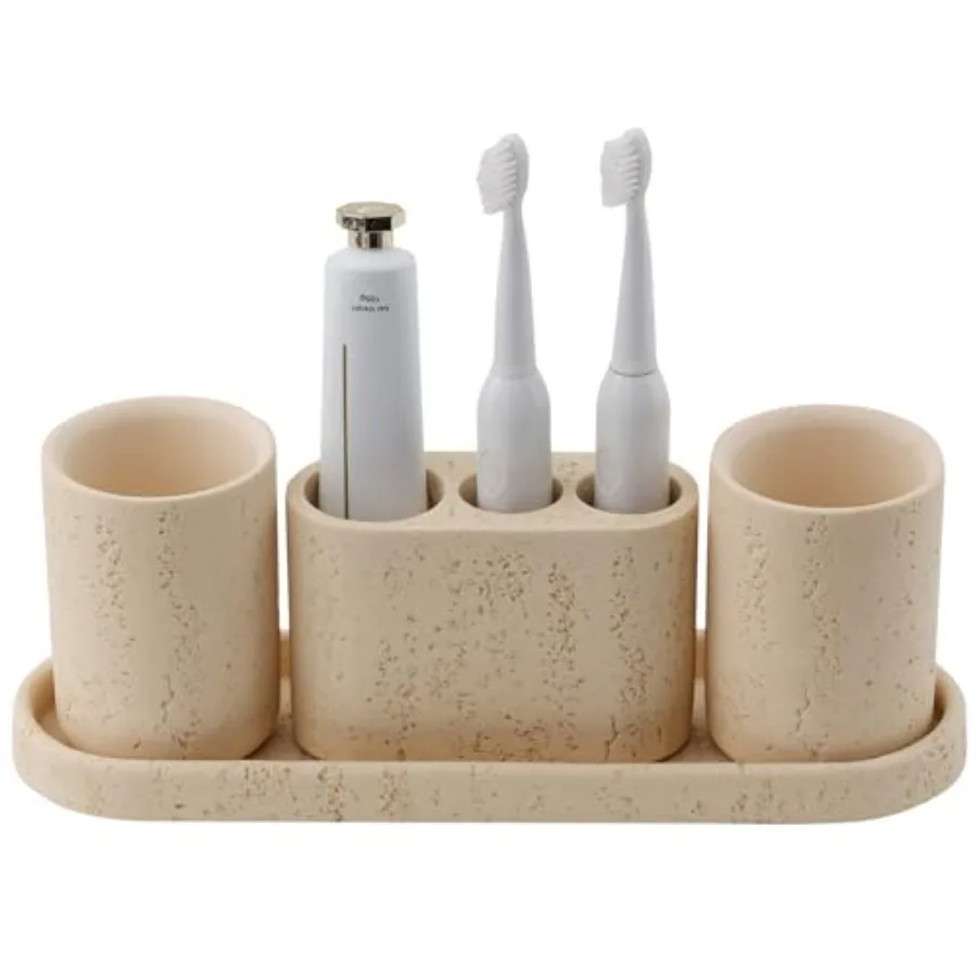 Bathroom Accessories Set 4 pcs Toothbrush Holders Set Included 3 Slots Electric Toothbrush and Toothpaste Holder Stand 2 Tumble
Bathroom Accessories Set 4 pcs Toothbrush Holders Set Included 3 Slots Electric Toothbrush and Toothpaste Holder Stand 2 Tumble