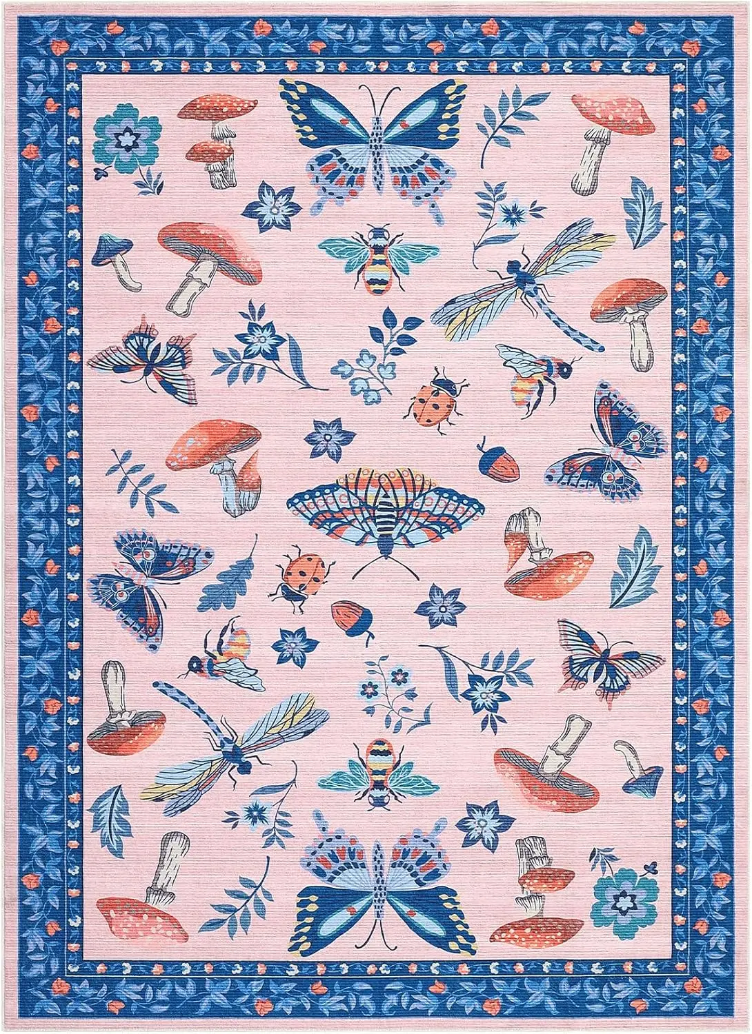 Mushroom Insect Area Rugs for Bedroom NonSlip Modern Butterfly Carpet for Living Room Nursery Kitchen Dining Room Blue Pink Mats
Mushroom Insect Area Rugs for Bedroom NonSlip Modern Butterfly Carpet for Living Room Nursery Kitchen Dining Room Blue Pink Mats