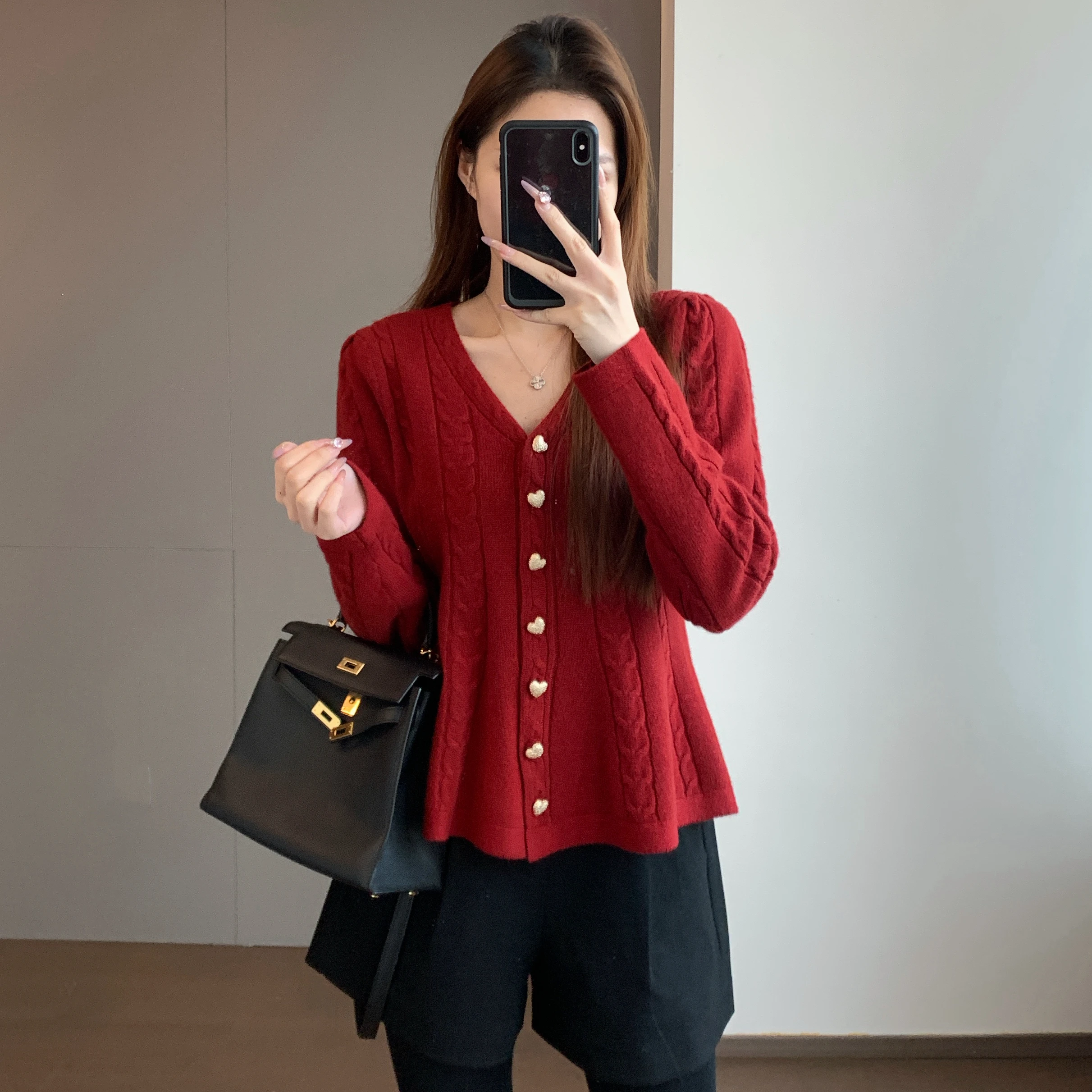 The New Year Red Good Lu 00% Wool Knitted Wrap Waist Cardigan V-Ne Long Sve Soft Warm Fem Faion Winter Coat
The New Year Red Good Lu 00% Wool Knitted Wrap Waist Cardigan V-Ne Long Sve Soft Warm Fem Faion Winter Coat