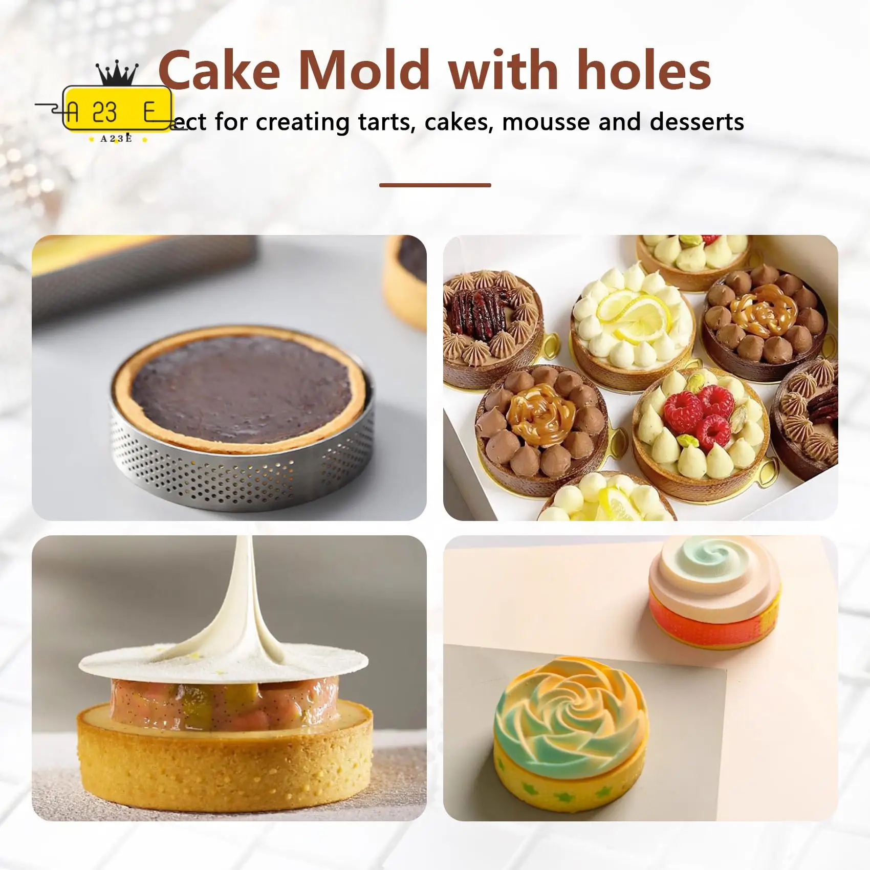 A23E-10Pcs Circular Tart Rings With Holes Stainless Steel Fruit Pie Quiches Cake Mousse Mold Kitchen Baking Mould
A23E-10Pcs Circular Tart Rings With Holes Stainless Steel Fruit Pie Quiches Cake Mousse Mold Kitchen Baking Mould