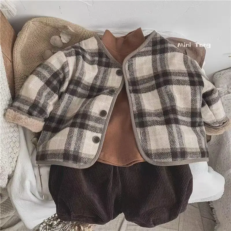 2025 New Children's Plaid Plush Coat Autumn and Winter New Warm Coat Children Wear Coat Boy's and Girls' Clothing Padded Clothes
2025 New Children's Plaid Plush Coat Autumn and Winter New Warm Coat Children Wear Coat Boy's and Girls' Clothing Padded Clothes