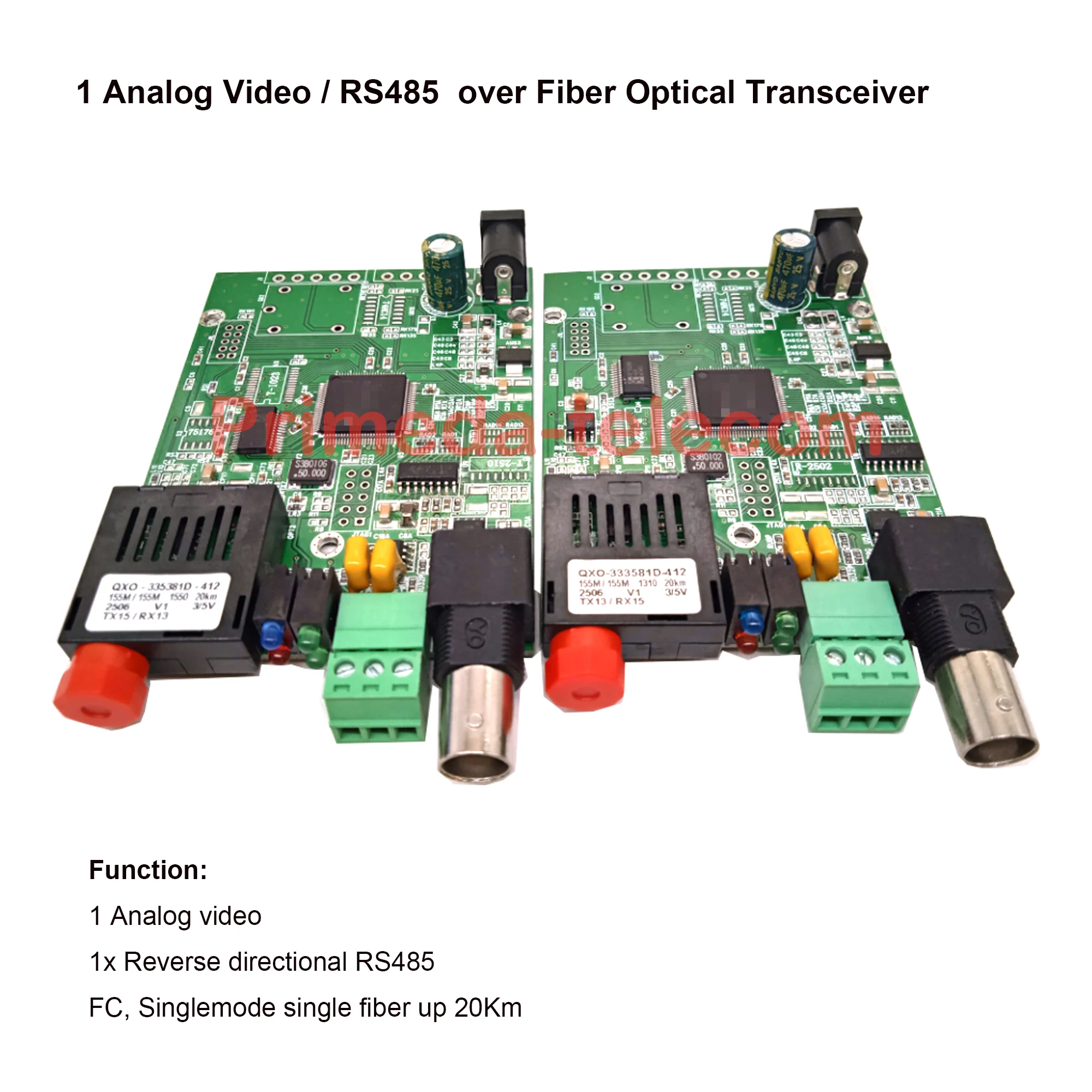 1 Cvbs Analog Video over Fiber Optic Converter Bidirectional RS485 data for PTZ FC Optical tranceiver Singlemode Single Fiber Up
1 Cvbs Analog Video over Fiber Optic Converter Bidirectional RS485 data for PTZ FC Optical tranceiver Singlemode Single Fiber Up