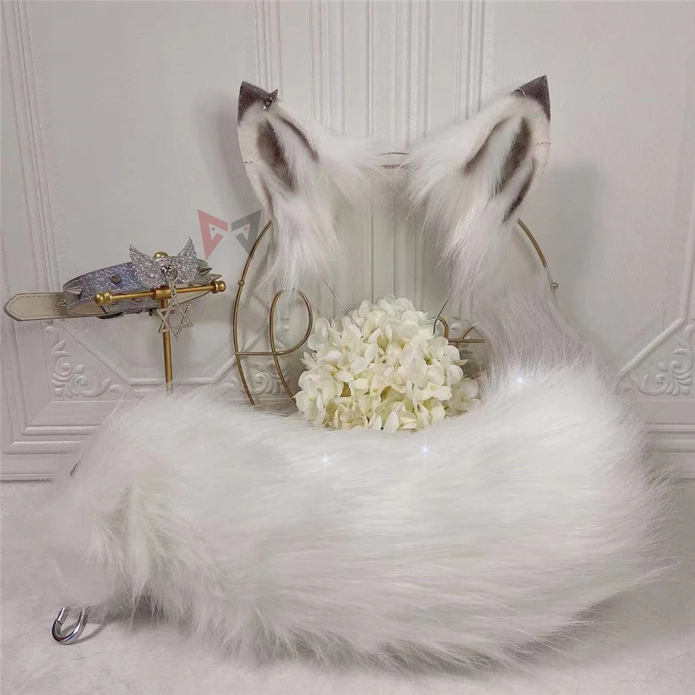 New White Wolves Fox Ears Hair Hoop Tail Necklace Handmade Work Headwear Earrings For Girl Women Cosplay Costume Accessories
New White Wolves Fox Ears Hair Hoop Tail Necklace Handmade Work Headwear Earrings For Girl Women Cosplay Costume Accessories