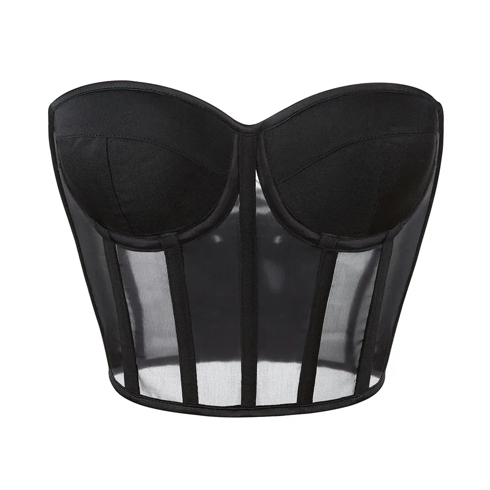 Plus Size Sexy Corset Lingerie Overbust Bra, Lace Up Transparent Mesh Body Shaper for Women
Plus Size Sexy Corset Lingerie Overbust Bra, Lace Up Transparent Mesh Body Shaper for Women