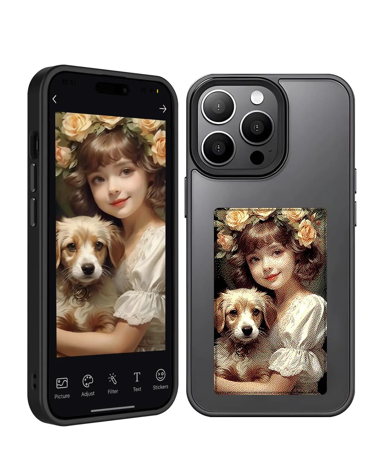 Чехол для смартфона с чернильным экраном, совместимый с iPhone 15-14-13, фотография «сделай сам», Передача фотографий, долговечный дисплей, черный
Чехол для смартфона с чернильным экраном, совместимый с iPhone 15-14-13, фотография «сделай сам», Передача фотографий, долговечный дисплей, черный