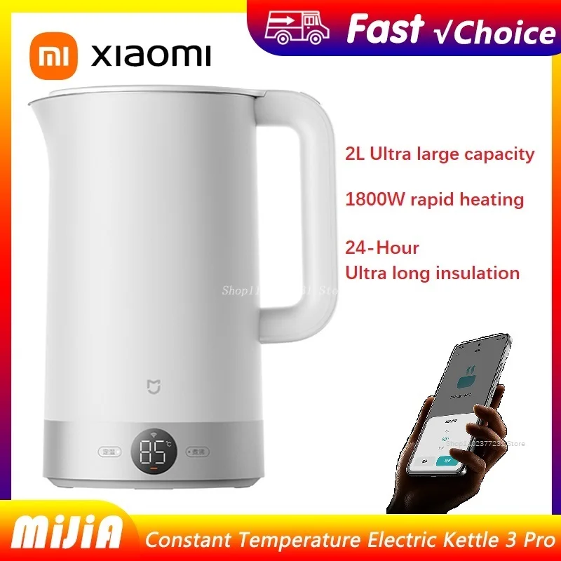 New Xiaomi Mijia Constant Temperature Electric Kettle 3 Pro 24-hour insulation 316L Stainless Steel 1800w Fast Heating 2L Mi app
New Xiaomi Mijia Constant Temperature Electric Kettle 3 Pro 24-hour insulation 316L Stainless Steel 1800w Fast Heating 2L Mi app
