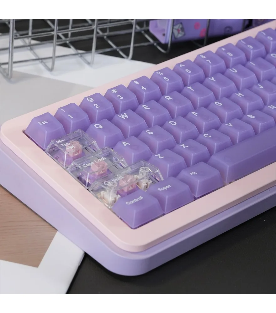 Lilac fog-transparent keycap 132 keys PC pad printing customization Original factory-adapted wooting/Maicong
Lilac fog-transparent keycap 132 keys PC pad printing customization Original factory-adapted wooting/Maicong