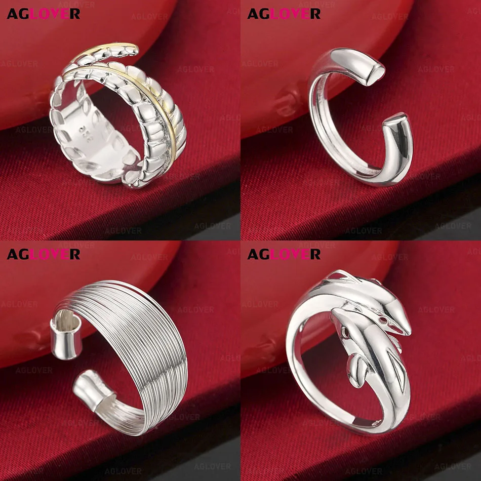 AGLOVER 925 Sterling Silver Smooth Round Open Ring Trendy European and American Retro Party Jewelry
AGLOVER 925 Sterling Silver Smooth Round Open Ring Trendy European and American Retro Party Jewelry