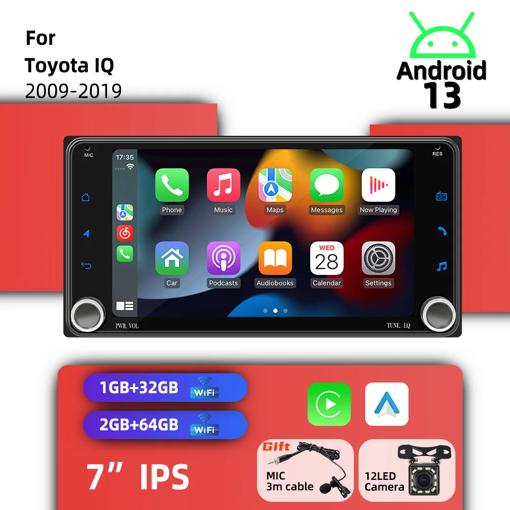 Для Toyota IQ 2009-2019: автомагнитола Android 2DIN, мультимедийная система, GPS-стерео с 7-дюймовым экраном, беспроводной CarPlay, авторадио
Для Toyota IQ 2009-2019: автомагнитола Android 2DIN, мультимедийная система, GPS-стерео с 7-дюймовым экраном, беспроводной CarPlay, авторадио