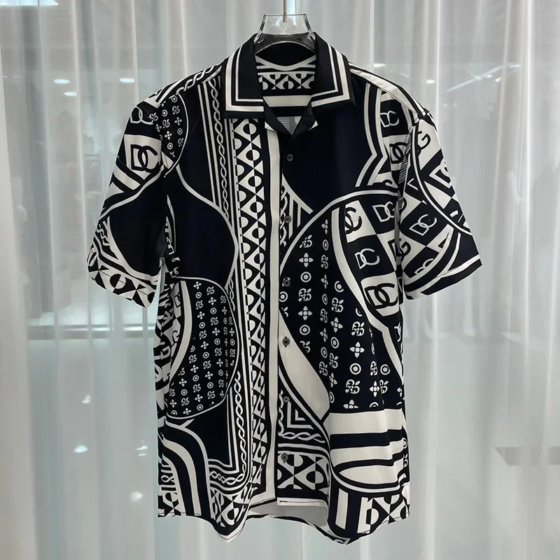 Luxury Royal Shirts for Men Clothing Casual Short Sleeve Mens Social Paisley Letter Digital Printing Shirt Chemise Homme De Luxe
Luxury Royal Shirts for Men Clothing Casual Short Sleeve Mens Social Paisley Letter Digital Printing Shirt Chemise Homme De Luxe