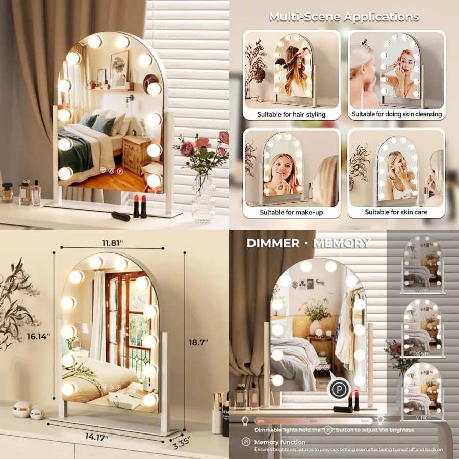 Vanity Mirror with Lights Makeup Mirror with Lights 12 Dimmable Bulbs Hollywood Lighted Makeup Mirror Detachable 5X Magnificati
Vanity Mirror with Lights Makeup Mirror with Lights 12 Dimmable Bulbs Hollywood Lighted Makeup Mirror Detachable 5X Magnificati
