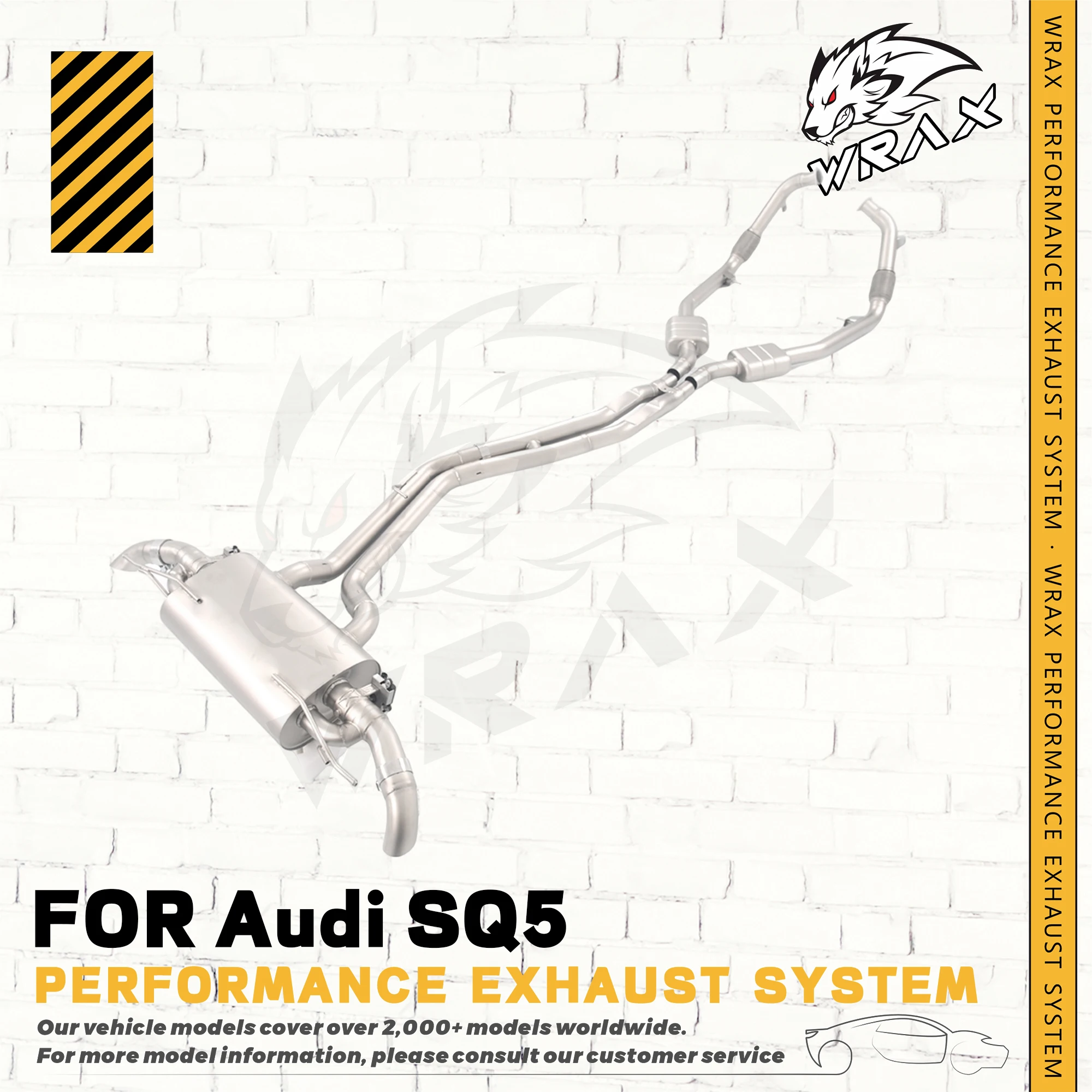 WRAX SS 304(for Audi SQ5 3.0 with Valve Control Exhaust System) Auto Accessories Direct Fit Replacement Catback Exhaust Pipe 
WRAX SS 304(for Audi SQ5 3.0 with Valve Control Exhaust System) Auto Accessories Direct Fit Replacement Catback Exhaust Pipe
