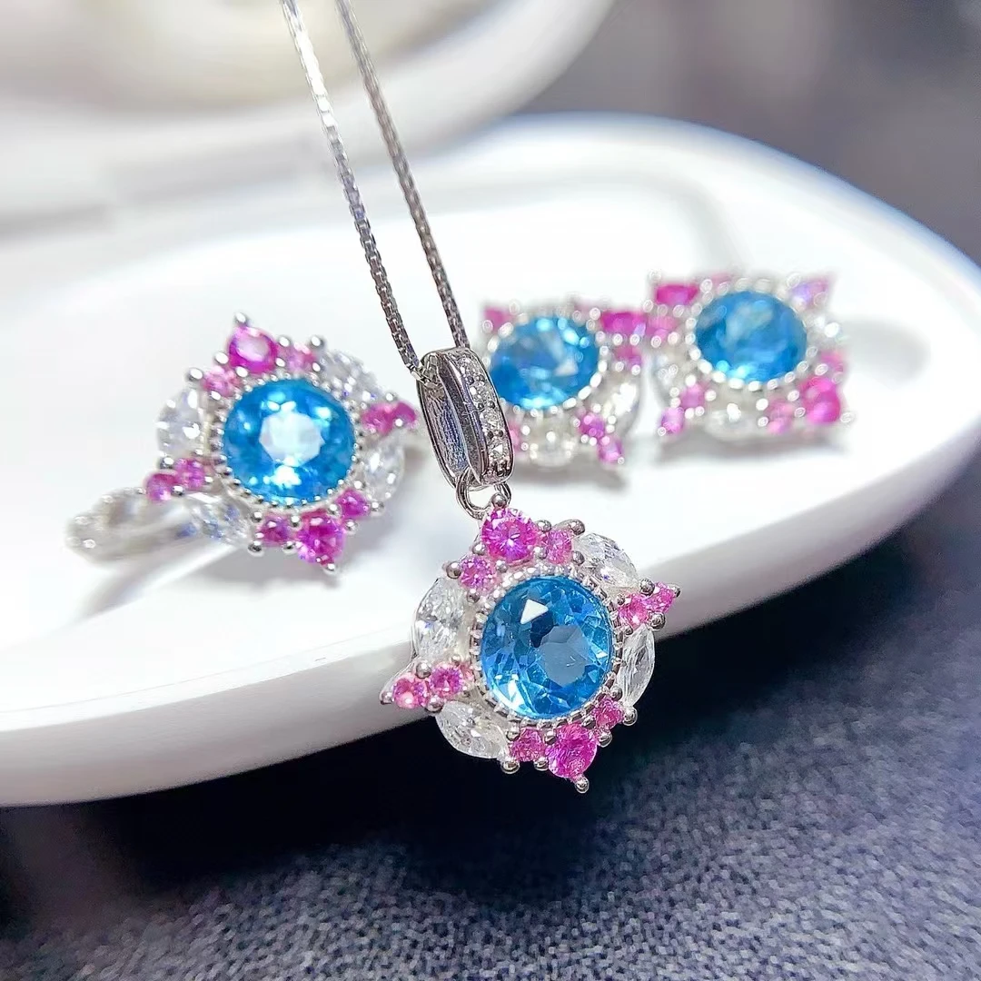 Affordable Luxury 925 Silver Jewelry Set 6mm Natural Topaz and Amethyst Ring Earrings Necklace Pendant with 18K Gold Plating
Affordable Luxury 925 Silver Jewelry Set 6mm Natural Topaz and Amethyst Ring Earrings Necklace Pendant with 18K Gold Plating