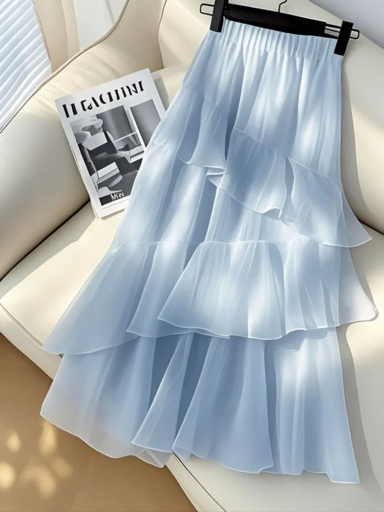 Pretty Cake Skirt High-waist Blue A-line Skirt Women Fairy Y2K Clothes Streetwear All-match Harajuku Midi Skirts Vintage Skirt
Pretty Cake Skirt High-waist Blue A-line Skirt Women Fairy Y2K Clothes Streetwear All-match Harajuku Midi Skirts Vintage Skirt