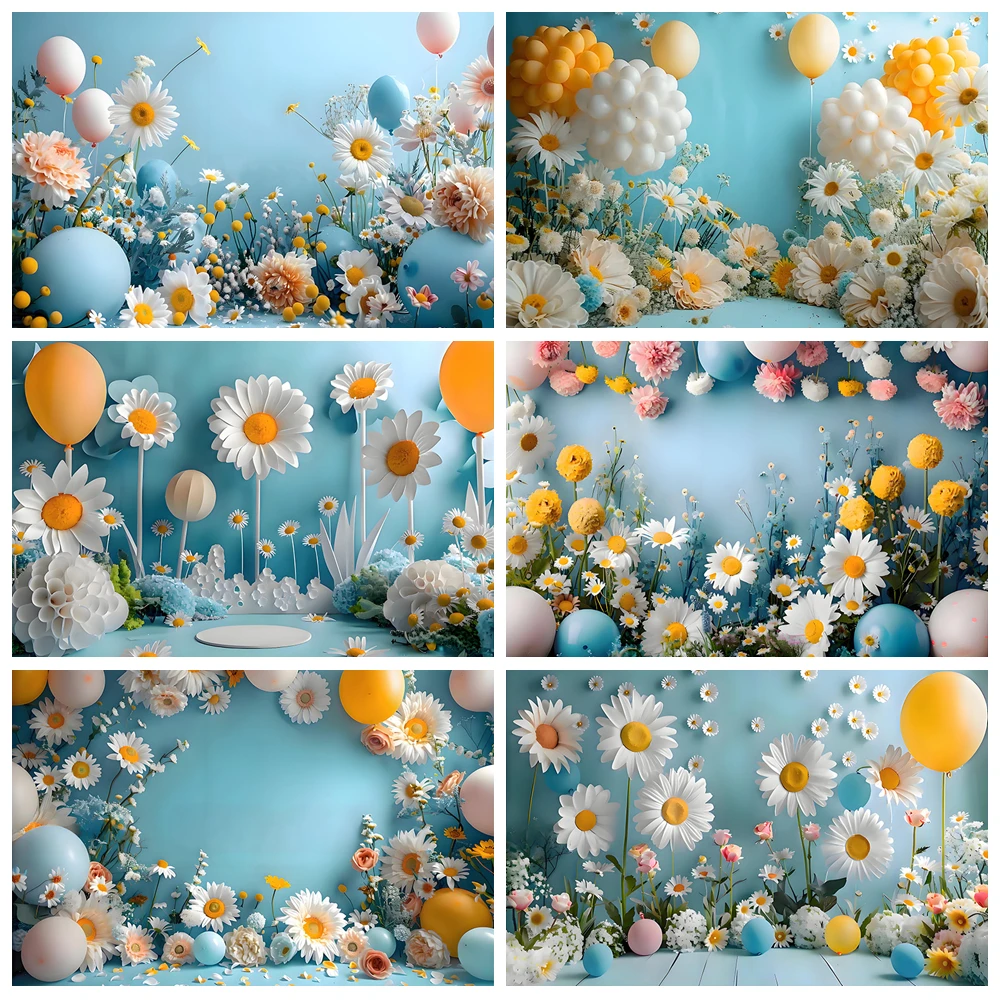 Pink Daisy Flower Photography Backdrops Newborn Birthday Party Balloon Kids Blue Wall Cake Smash Decor Photo Background Supplies
Pink Daisy Flower Photography Backdrops Newborn Birthday Party Balloon Kids Blue Wall Cake Smash Decor Photo Background Supplies
