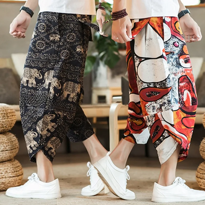 Men's Casual Seven-Foot Pants Summer Thin Faion Printed Harajuku Sle mid Waist Cotton 00% Loose Fit Home Leisure Trousers
Men's Casual Seven-Foot Pants Summer Thin Faion Printed Harajuku Sle mid Waist Cotton 00% Loose Fit Home Leisure Trousers