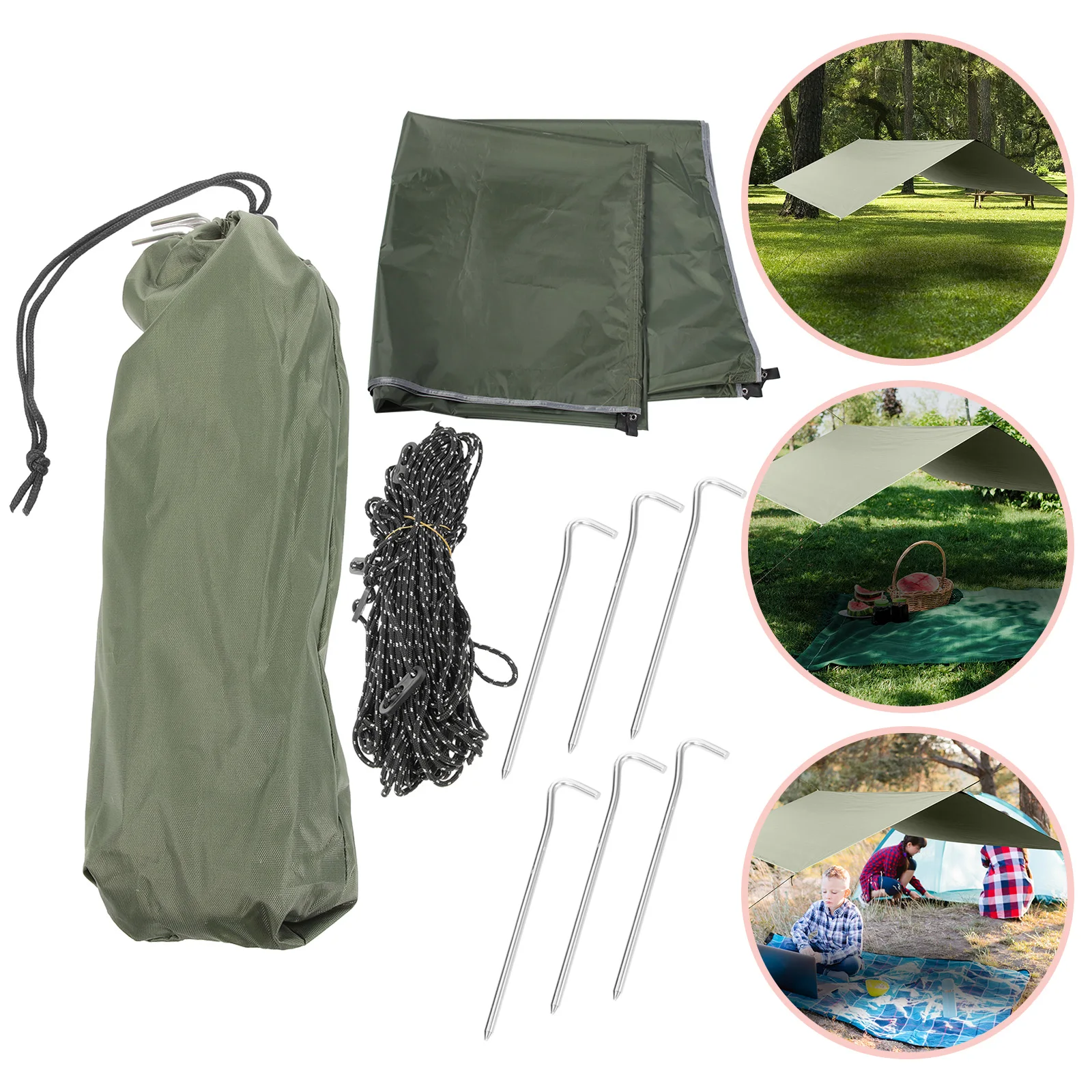 1 set Water Resistant Camping Tarp Sun Shade Tent Uv Protection Outdoor Hiking Shelter Beach Lightweight Portable Ground Cloth
1 set Water Resistant Camping Tarp Sun Shade Tent Uv Protection Outdoor Hiking Shelter Beach Lightweight Portable Ground Cloth