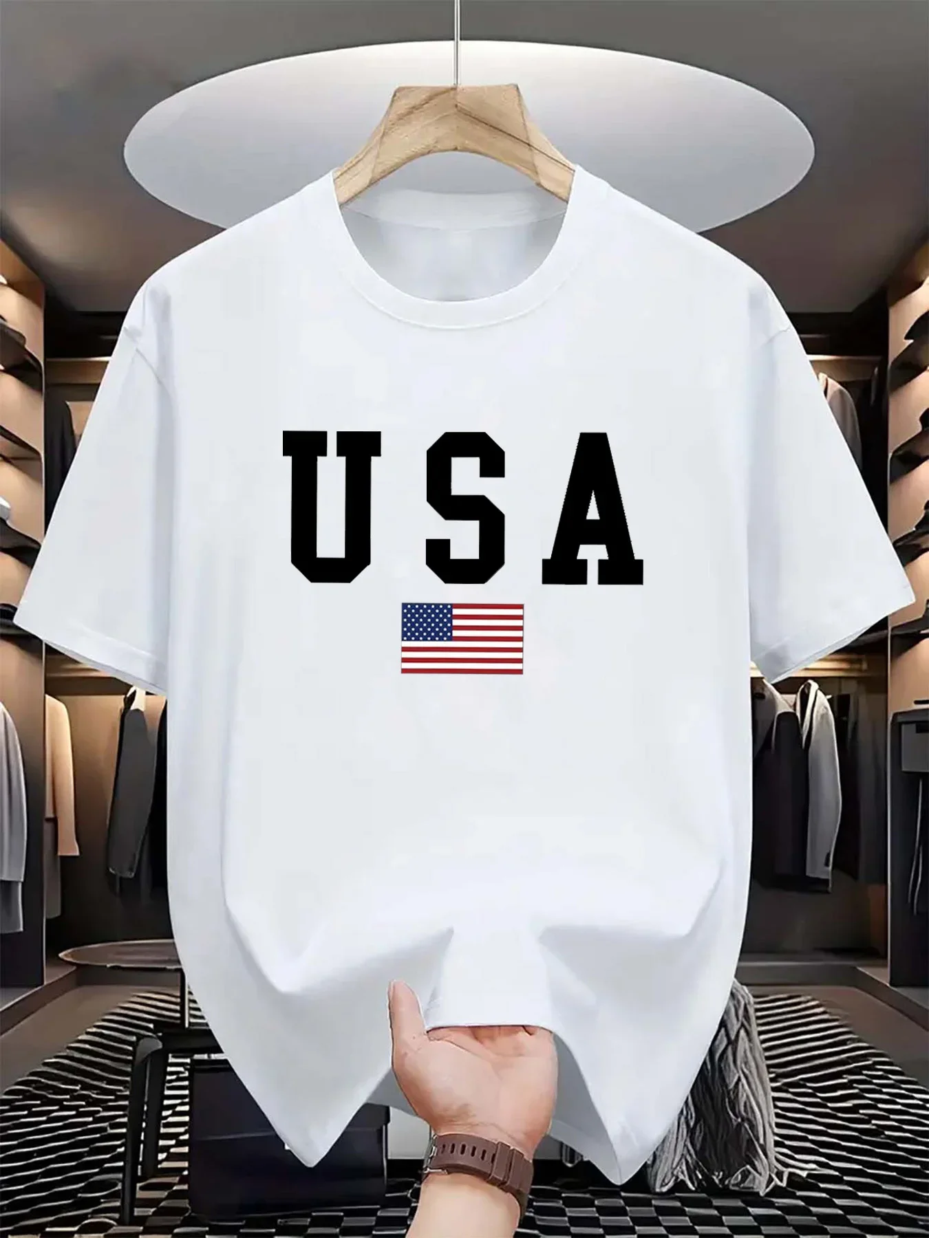 Summer 100% pure cotton men's clothing, fashionable, casual, loose and fitted, round-neck short-sleeved T-shirt top
Summer 100% pure cotton men's clothing, fashionable, casual, loose and fitted, round-neck short-sleeved T-shirt top