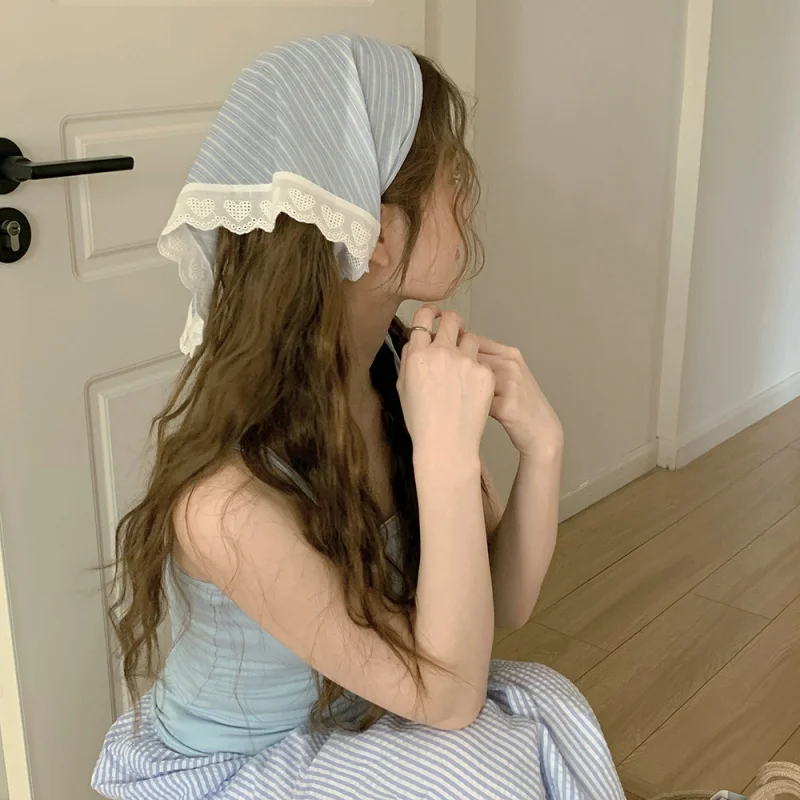 Japanese-style striped plaid lace scarf headband girls, high-quality breathable hairband with a pastoral style2024N
Japanese-style striped plaid lace scarf headband girls, high-quality breathable hairband with a pastoral style2024N