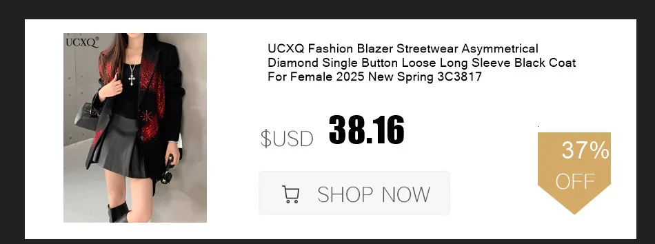 UCXQ Elegant OL Office Lady Overcoats Fur Patchwork Long Sleeve Woolen Coat Beautiful Women's Clothing Jacket Autumn 2025 Winter 24 S8ec69ac136ab4f47ba79da57b6ec452f7