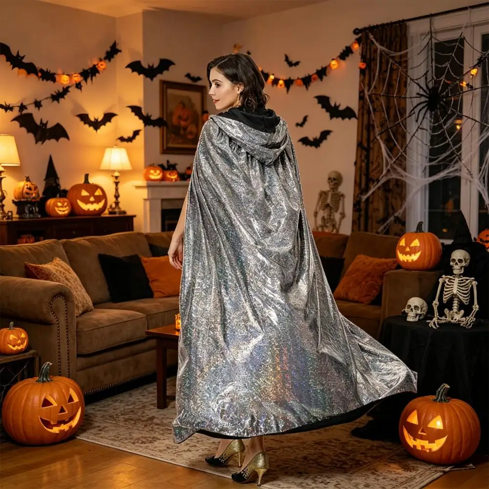Shiny Hooded Cape, Dazzling Stage Costume Cape Sparkly Unisex Hooded Cloak for Halloween Party Mardi Gras Costume
Shiny Hooded Cape, Dazzling Stage Costume Cape Sparkly Unisex Hooded Cloak for Halloween Party Mardi Gras Costume