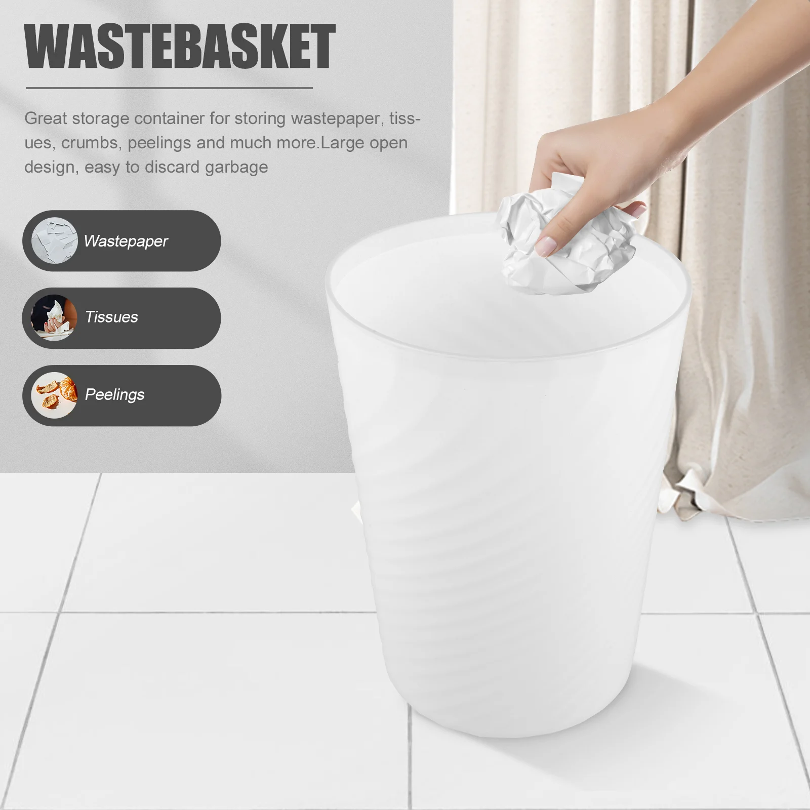 Trash Can Pressure Ring Large Black Open Top for Kitchen Bathroom Office Garbage Bin Waste Basket Plastic Storage Thickened
Trash Can Pressure Ring Large Black Open Top for Kitchen Bathroom Office Garbage Bin Waste Basket Plastic Storage Thickened