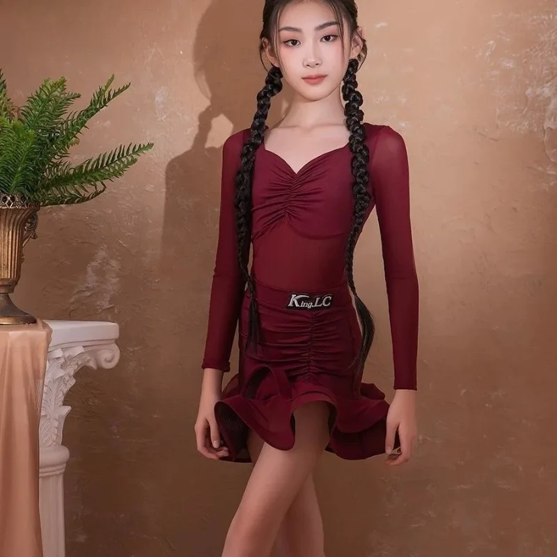 Customized Children's Latin Dance Dress Practice Clothes Training Outfit Girls' Cha Cha Samba Dance Costume платье латина
Customized Children's Latin Dance Dress Practice Clothes Training Outfit Girls' Cha Cha Samba Dance Costume платье латина