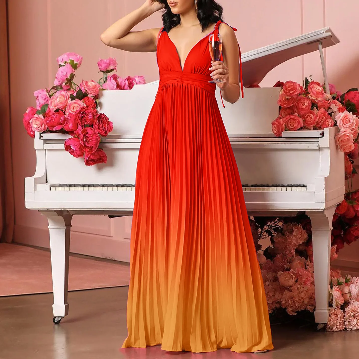 2023 Orange Blue African Pleat Dresses for Women Summer Africa Sexy Sleeveless V-neck Long Maxi Dress Dashiki African Clothing
2023 Orange Blue African Pleat Dresses for Women Summer Africa Sexy Sleeveless V-neck Long Maxi Dress Dashiki African Clothing