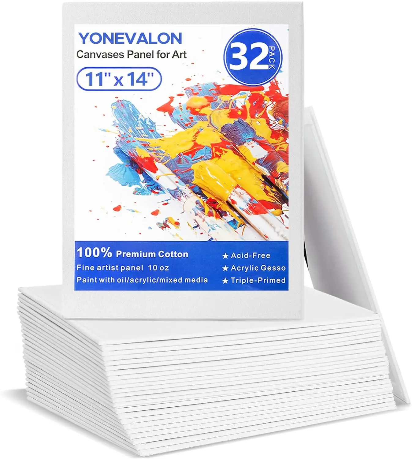 32 Pack 11x14 Canvas Boards for Painting, Pre-primed Cotton Panels for Acrylic Oil Watercolor
32 Pack 11x14 Canvas Boards for Painting, Pre-primed Cotton Panels for Acrylic Oil Watercolor