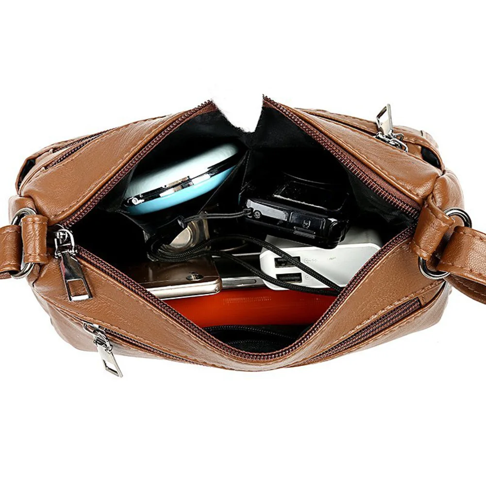 Fashion Women Shoulder Bag PU Leather Solid Messenger Multi-pocket Purse Handbag Popular Simple Female Daily Bag 
Fashion Women Shoulder Bag PU Leather Solid Messenger Multi-pocket Purse Handbag Popular Simple Female Daily Bag