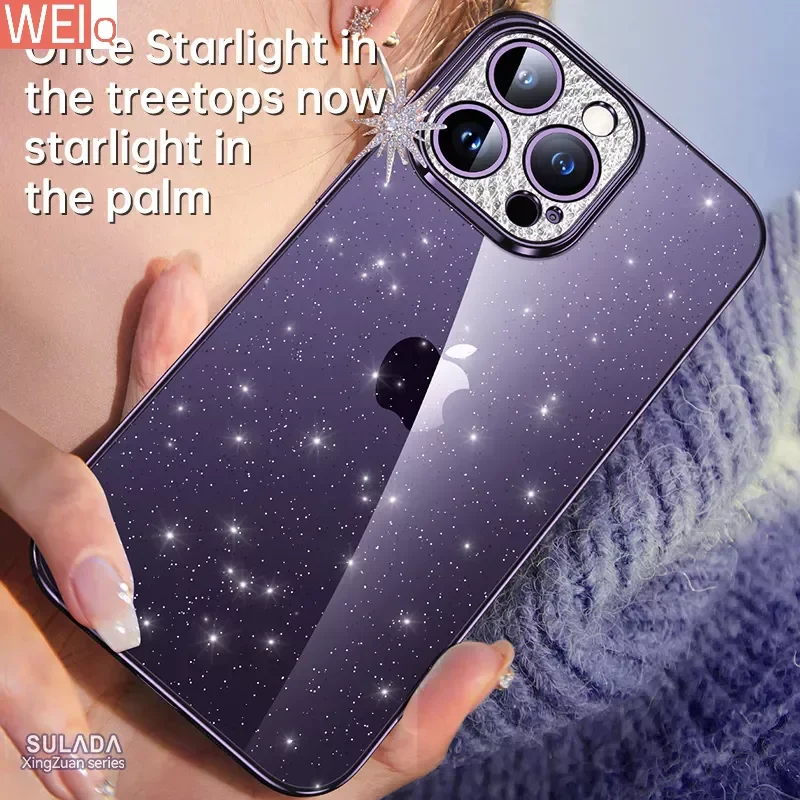 Прозрачный чехол с мелким отверстием для iPhone 15, блестящая пудра, сулада, звезда, Алмазное гальваническое покрытие, пылезащитная сетка для iPhone 14 Pro Max, чехол
Прозрачный чехол с мелким отверстием для iPhone 15, блестящая пудра, сулада, звезда, Алмазное гальваническое покрытие, пылезащитная сетка для iPhone 14 Pro Max, чехол
