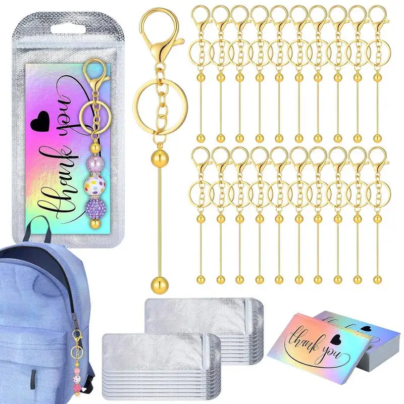 Beadable Keychain Bar With Thank You Cards Creative Cute Beadable Keychains Beaded Keychain Kit Keychain Making Kit For Handmade
Beadable Keychain Bar With Thank You Cards Creative Cute Beadable Keychains Beaded Keychain Kit Keychain Making Kit For Handmade