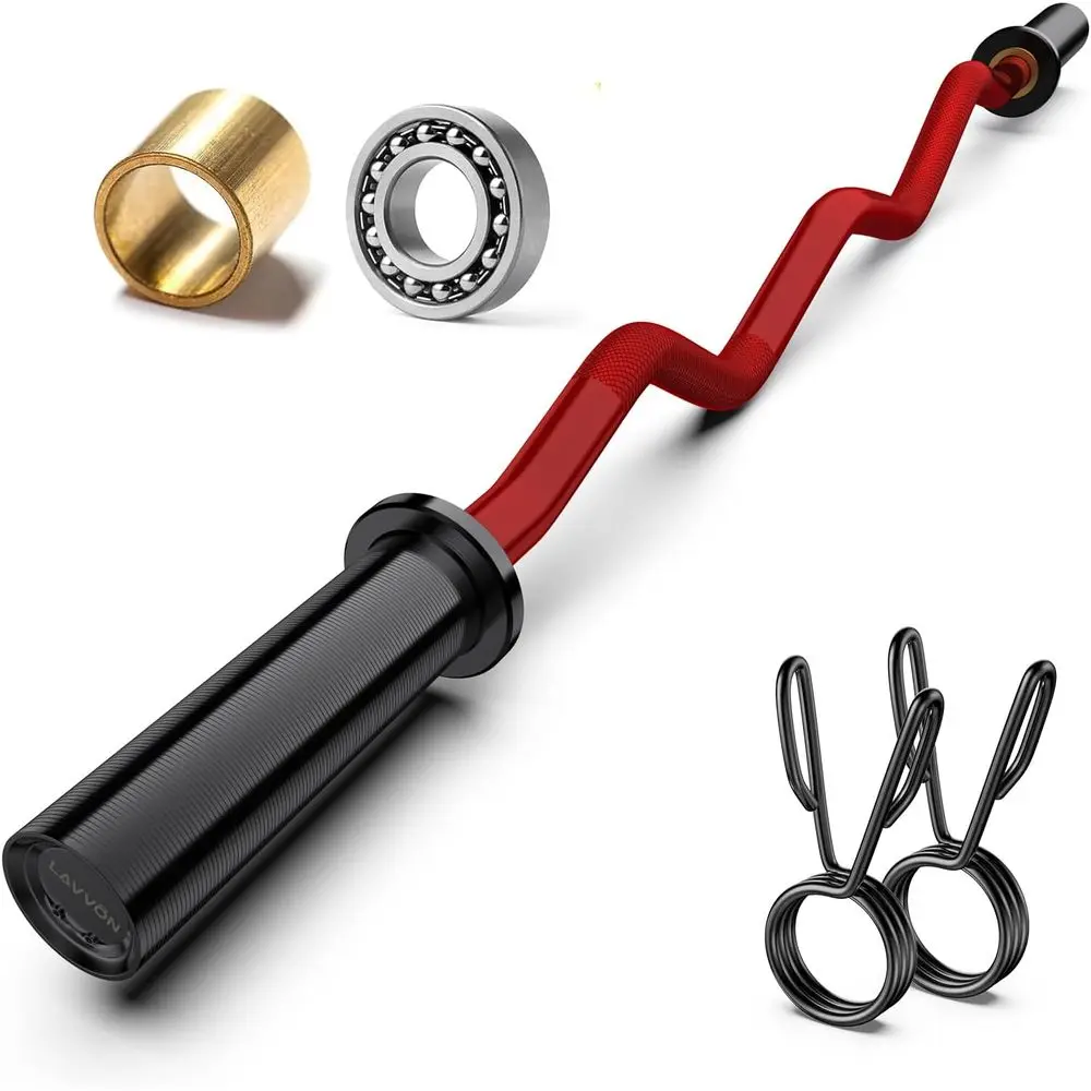 47 2 Curl Bar with Mute Bearings for Strength Training, Home Gym, and Weightlifting - 800lbs Capacity, Includes 2 Collars
47 2 Curl Bar with Mute Bearings for Strength Training, Home Gym, and Weightlifting - 800lbs Capacity, Includes 2 Collars
