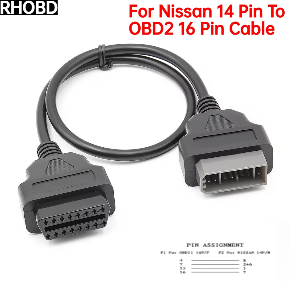 Best For Nissan 14 Pin to OBD2 16 Pin Cable Car Diagnostic Connector For Nissan 14Pin to 16Pin OBD OBDII Adapter Tool
Best For Nissan 14 Pin to OBD2 16 Pin Cable Car Diagnostic Connector For Nissan 14Pin to 16Pin OBD OBDII Adapter Tool