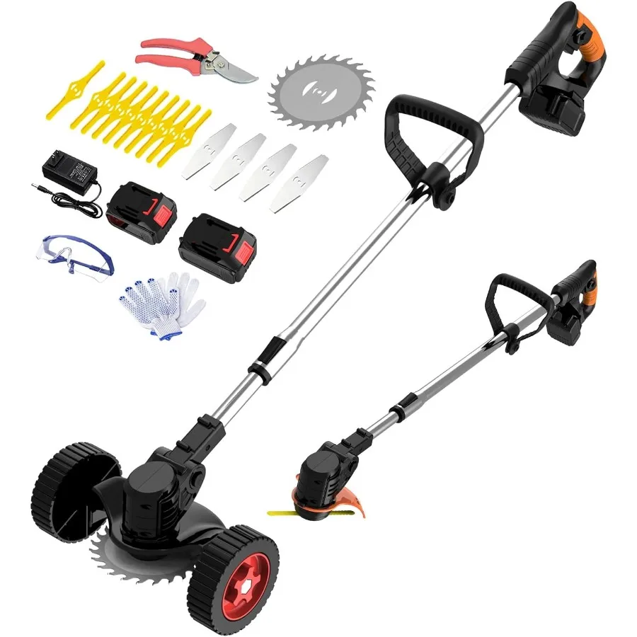 Cordless Electric Weed Wacker 3-in-1 Grass Trimmer with Battery Charger Wheels Shears for Lawn and Garden Use Lightweight Green
Cordless Electric Weed Wacker 3-in-1 Grass Trimmer with Battery Charger Wheels Shears for Lawn and Garden Use Lightweight Green