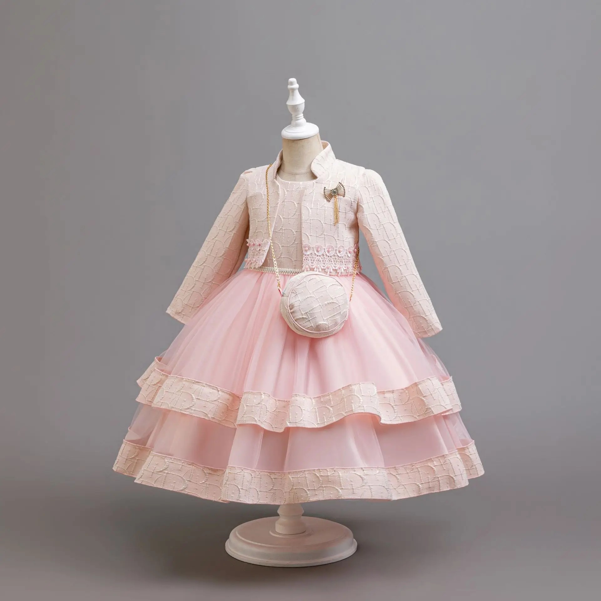 Girls' Formal Dresses for Elegant Girl Party Dress Festive 3 PCS Set Long Sleeve Kids' Clothes with Bag 4 to 10 Years
Girls' Formal Dresses for Elegant Girl Party Dress Festive 3 PCS Set Long Sleeve Kids' Clothes with Bag 4 to 10 Years