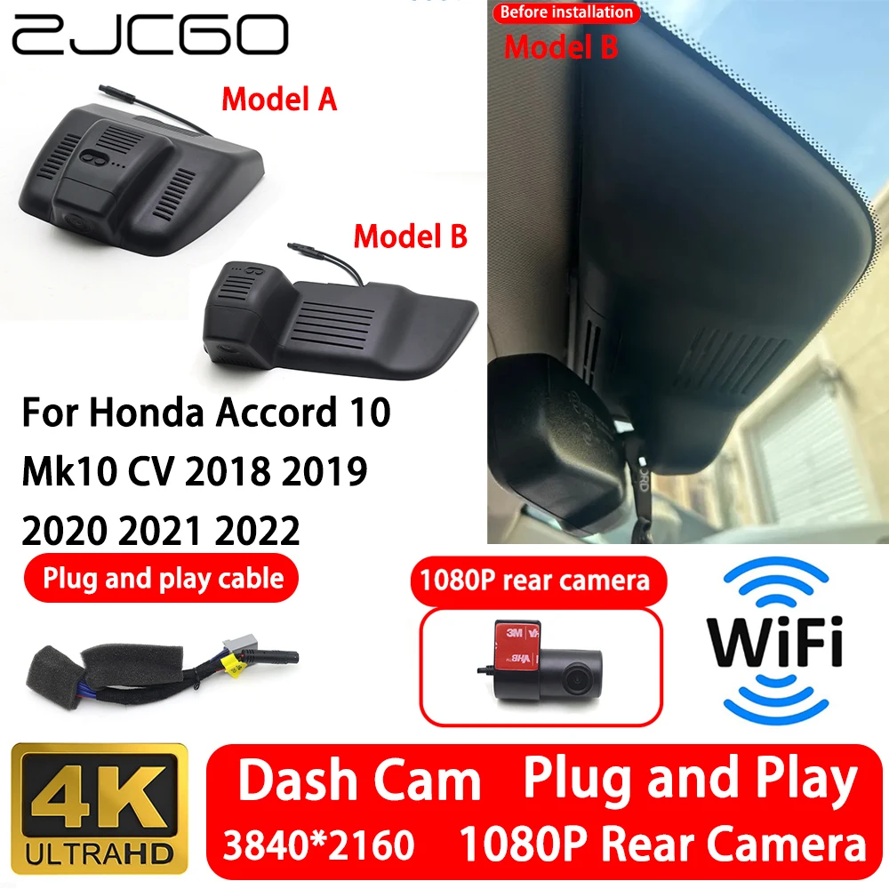 for Honda Accord 10 Mk10 CV 2018~2022 4K 2160P Front Rear Camera Dash Cam Wifi Plug and Play Video Recorde Loop Recording
for Honda Accord 10 Mk10 CV 2018~2022 4K 2160P Front Rear Camera Dash Cam Wifi Plug and Play Video Recorde Loop Recording