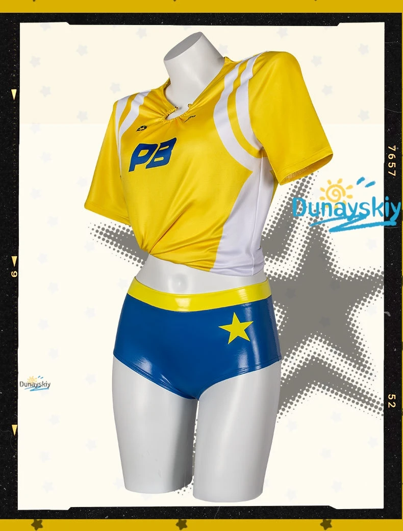 Football Themed Cosplay Costume Set - Yellow Sport Top & Blue Star Shorts for Halloween Party Role Play
Football Themed Cosplay Costume Set - Yellow Sport Top & Blue Star Shorts for Halloween Party Role Play