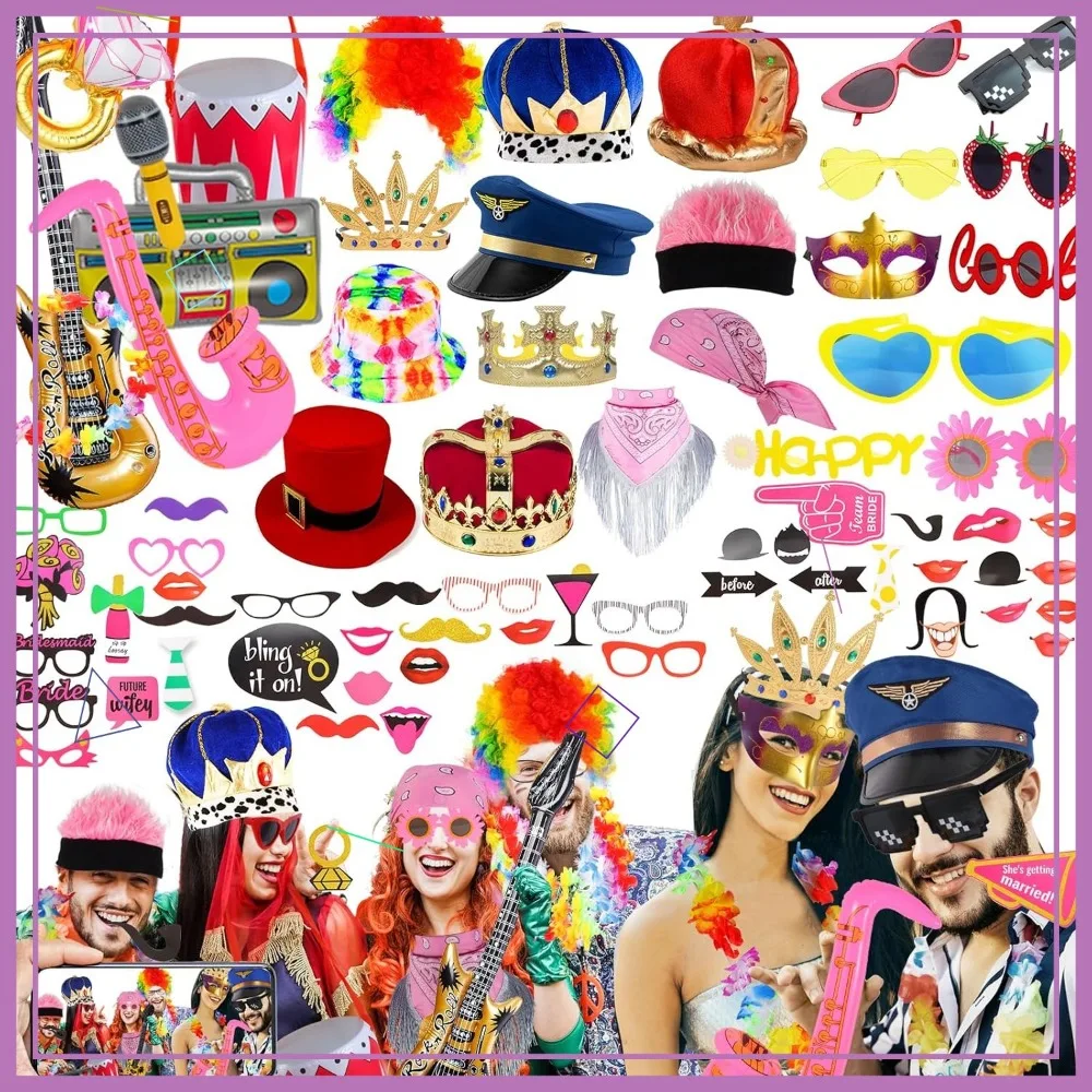 Fun Photo Booth Props Set for Adult Party, Hats Glasses Wig Inflatable, Graduation Wedding Birthday Bachelorette
Fun Photo Booth Props Set for Adult Party, Hats Glasses Wig Inflatable, Graduation Wedding Birthday Bachelorette
