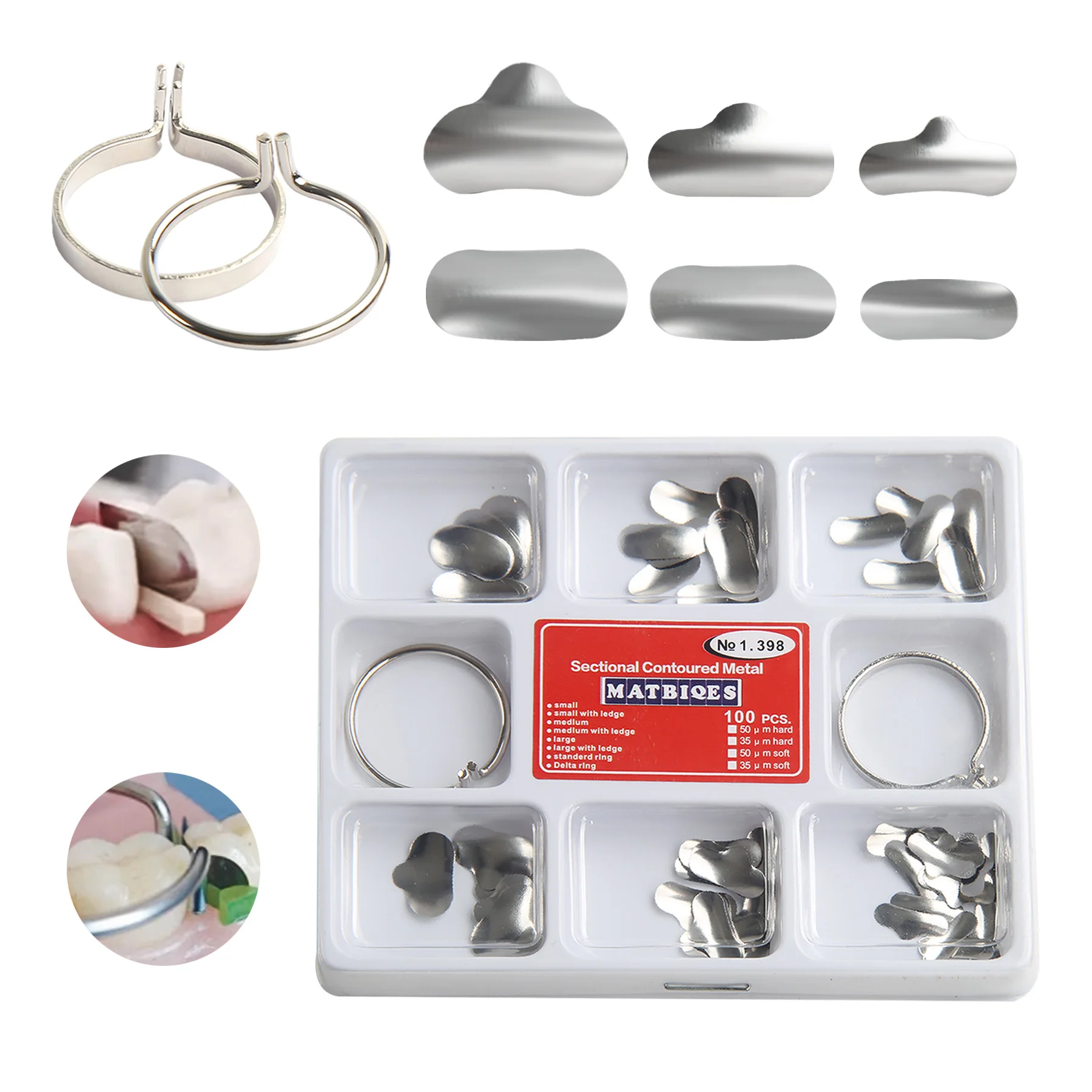 100 pcs Dental Sectional Matrix Contoured System Metal Dentistry Resin Clamping Seperating Ring Autoclavable dental
100 pcs Dental Sectional Matrix Contoured System Metal Dentistry Resin Clamping Seperating Ring Autoclavable dental
