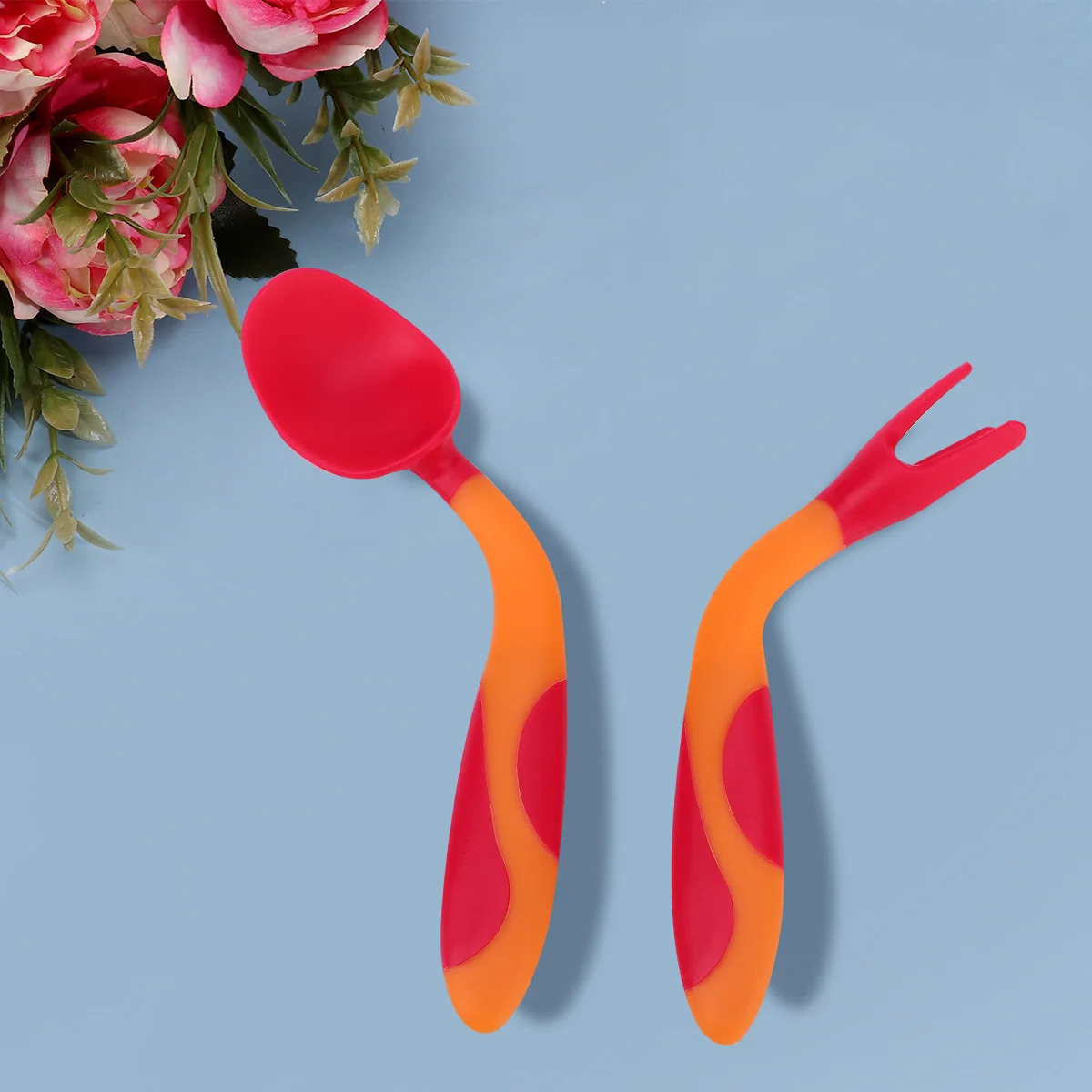 1Set Toddler Learning Utensils Wavy Handle Design Practical 360 Bend Smooth Edges Easy Grip Fork Spoon Set Red
1Set Toddler Learning Utensils Wavy Handle Design Practical 360 Bend Smooth Edges Easy Grip Fork Spoon Set Red