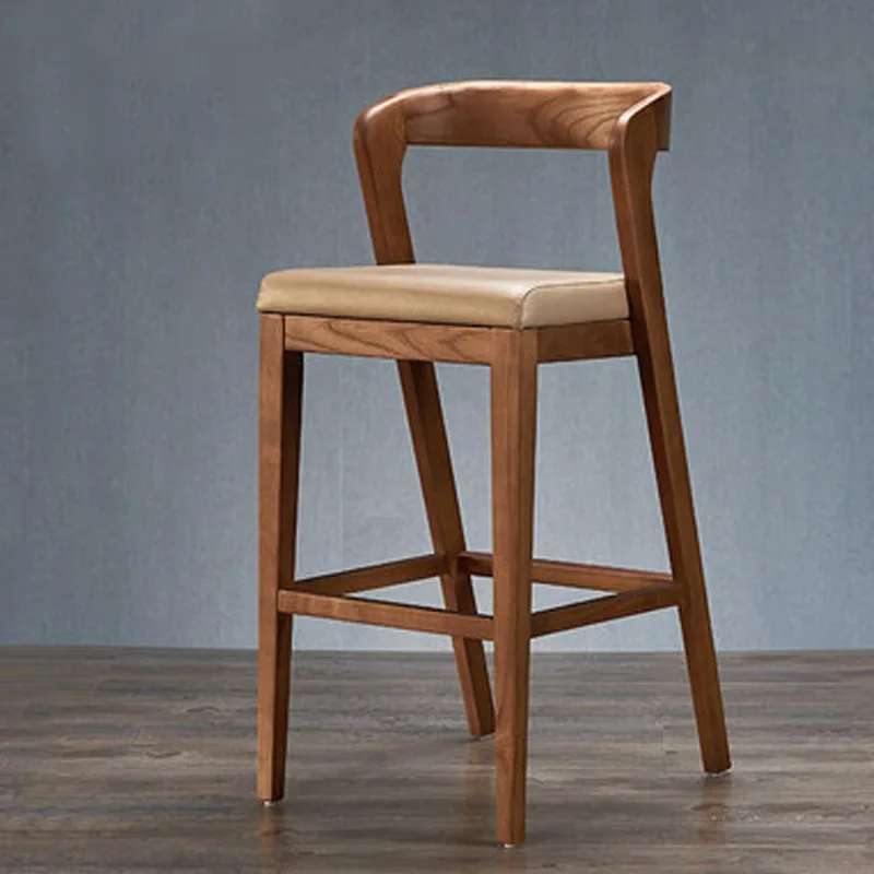 Modern simple solid wood bar chair bar cafe high stool designer creative back chair high
Modern simple solid wood bar chair bar cafe high stool designer creative back chair high